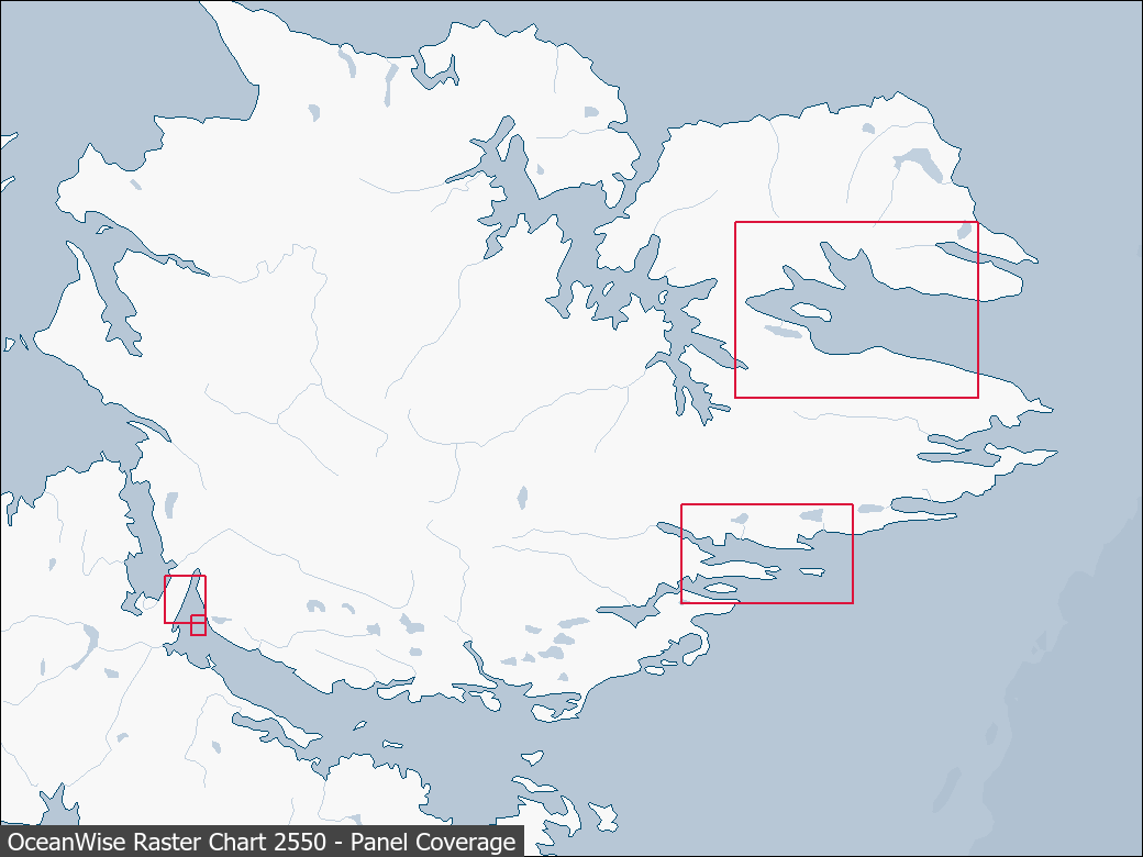 Panel coverage map for UKHO Raster Chart 2550