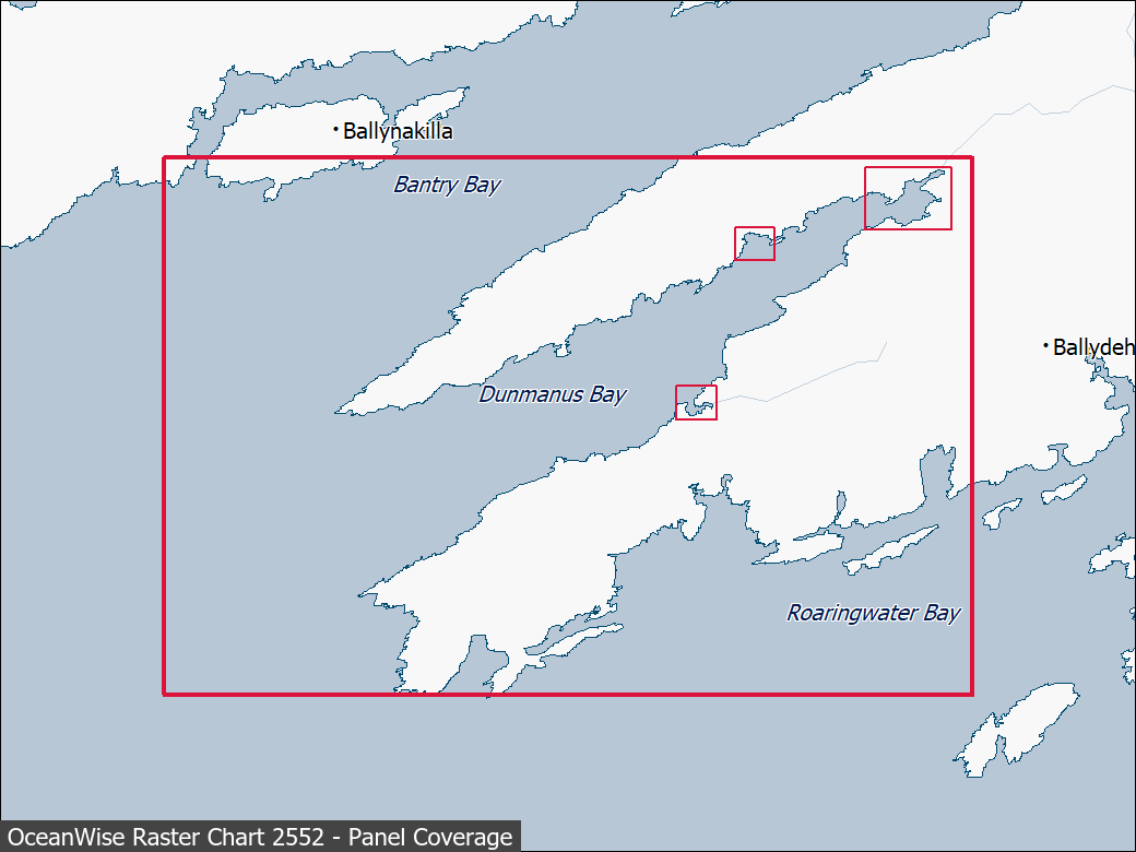 Panel coverage map for UKHO Raster Chart 2552