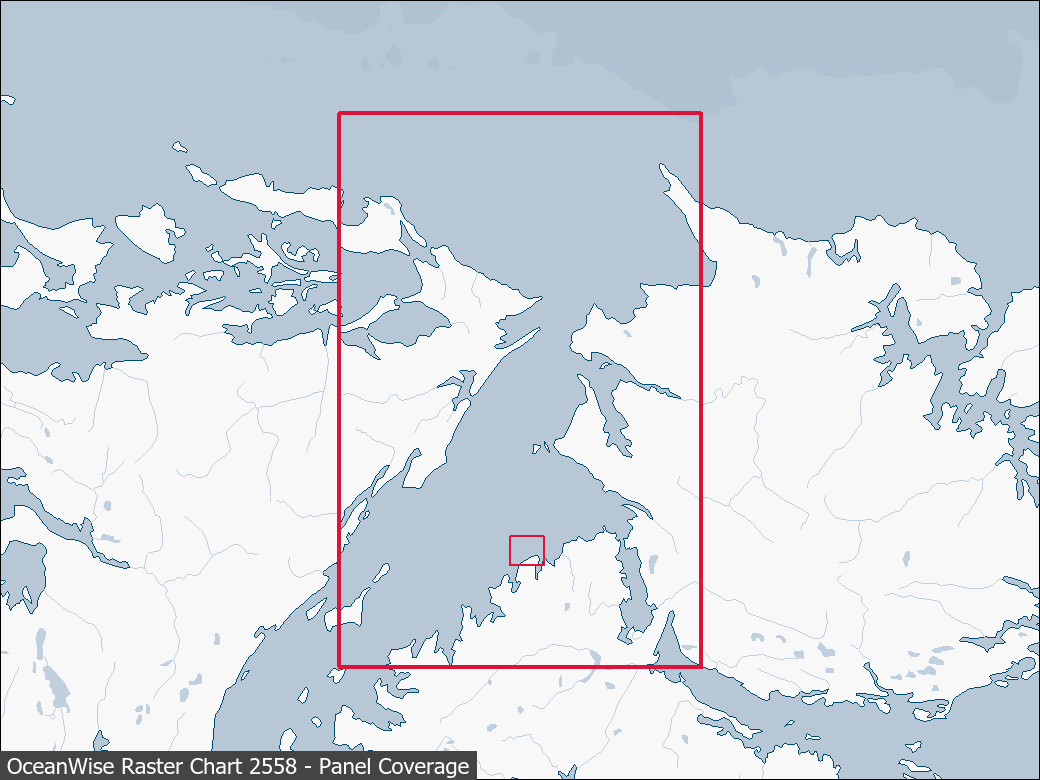 Panel coverage map for UKHO Raster Chart 2558