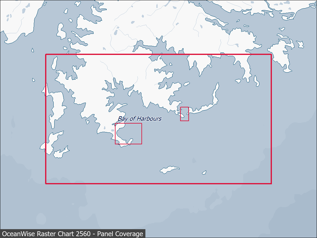 Panel coverage map for UKHO Raster Chart 2560