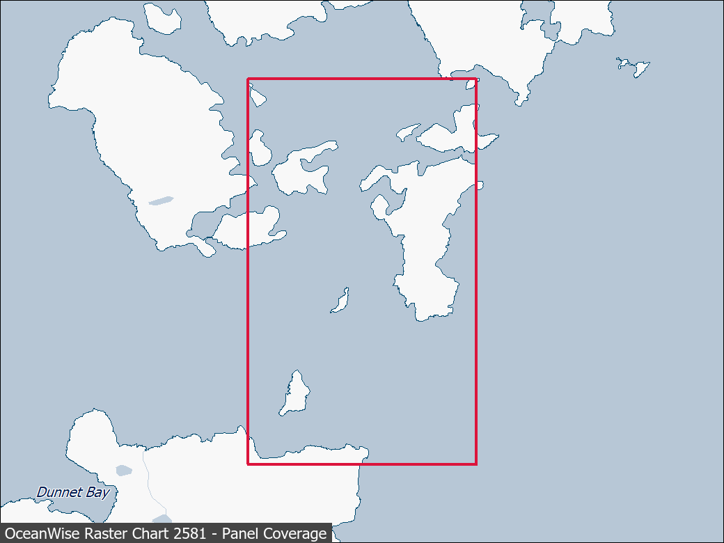 Panel coverage map for UKHO Raster Chart 2581