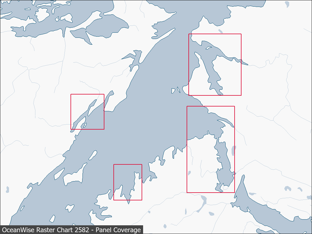 Panel coverage map for UKHO Raster Chart 2582