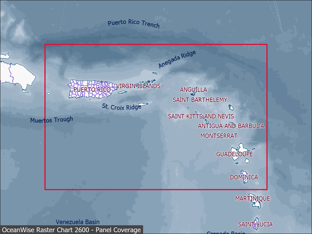 Panel coverage map for UKHO Raster Chart 2600