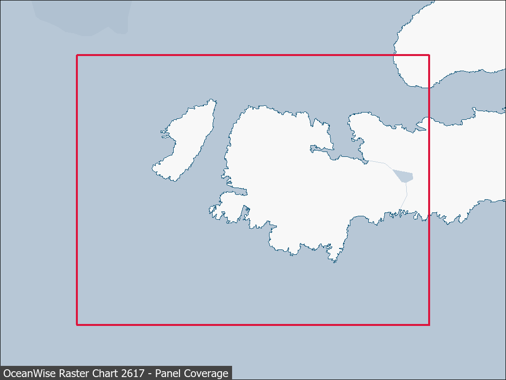 Panel coverage map for UKHO Raster Chart 2617