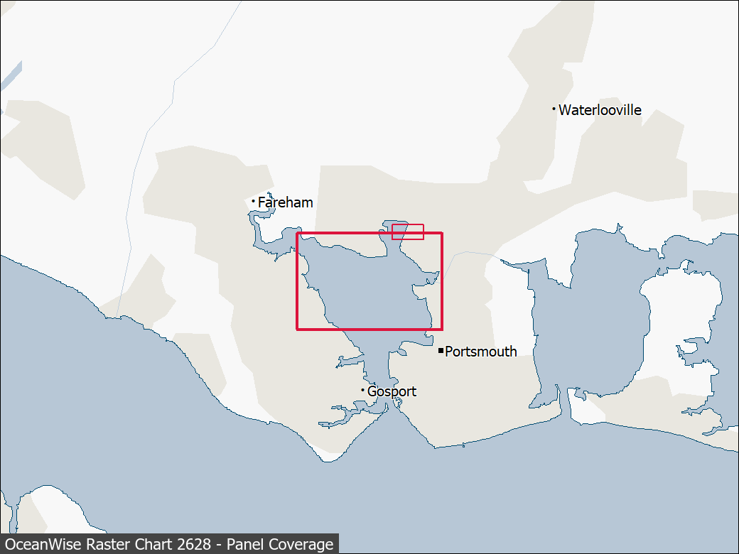 Panel coverage map for UKHO Raster Chart 2628