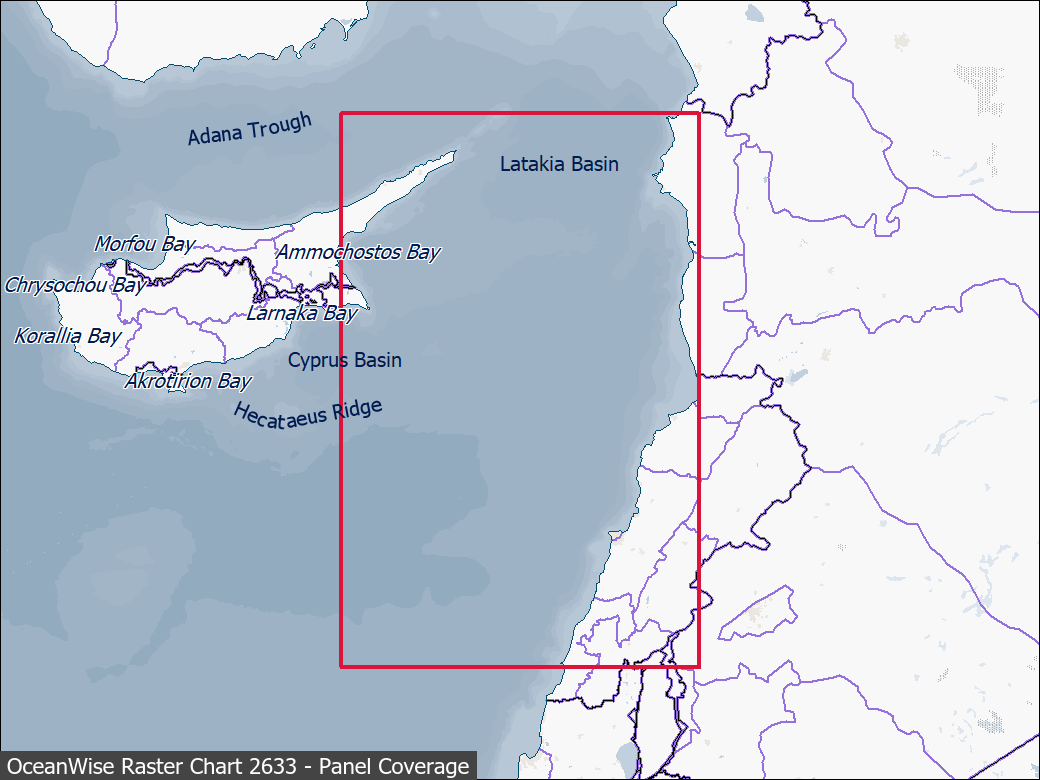 Panel coverage map for UKHO Raster Chart 2633