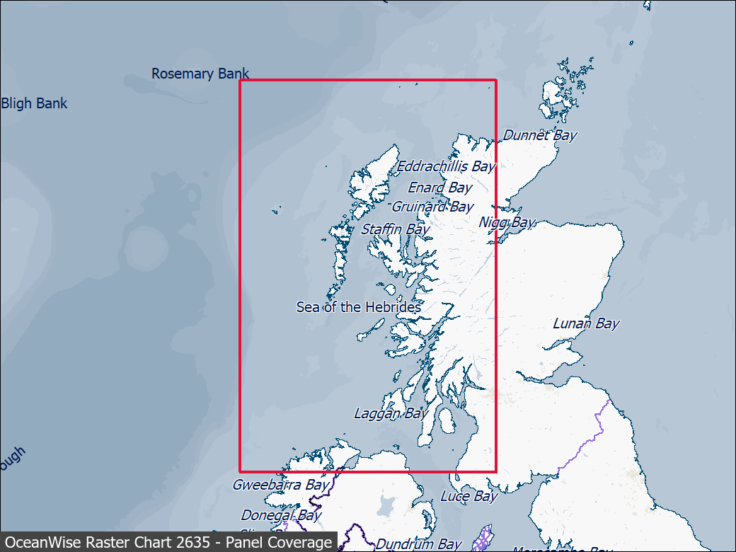 Panel coverage map for UKHO Raster Chart 2635