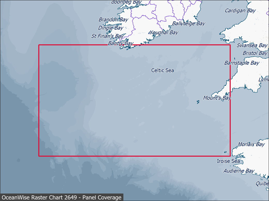 Panel coverage map for UKHO Raster Chart 2649