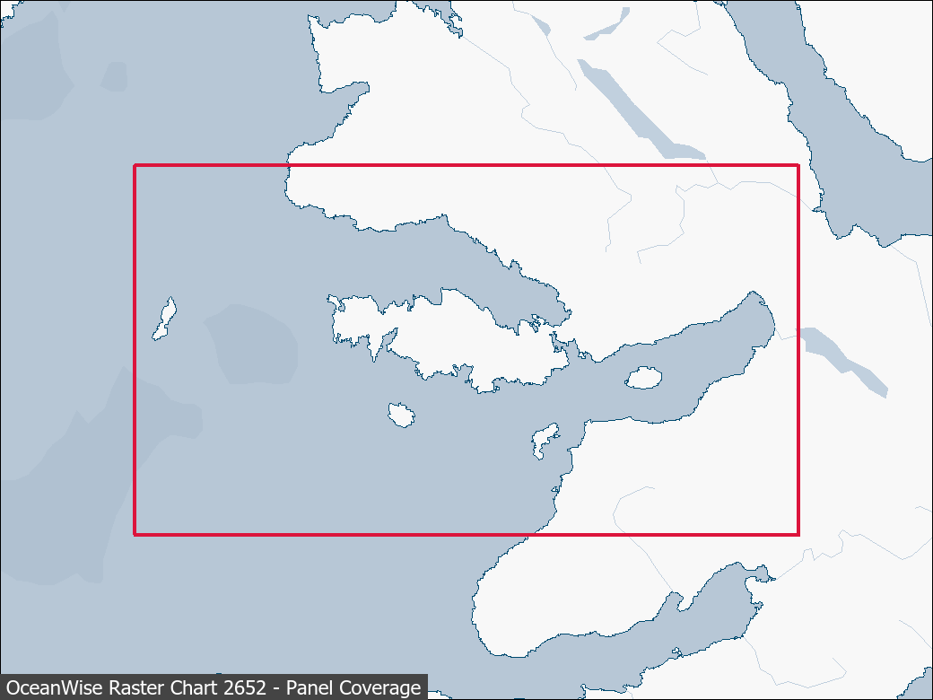 Panel coverage map for UKHO Raster Chart 2652