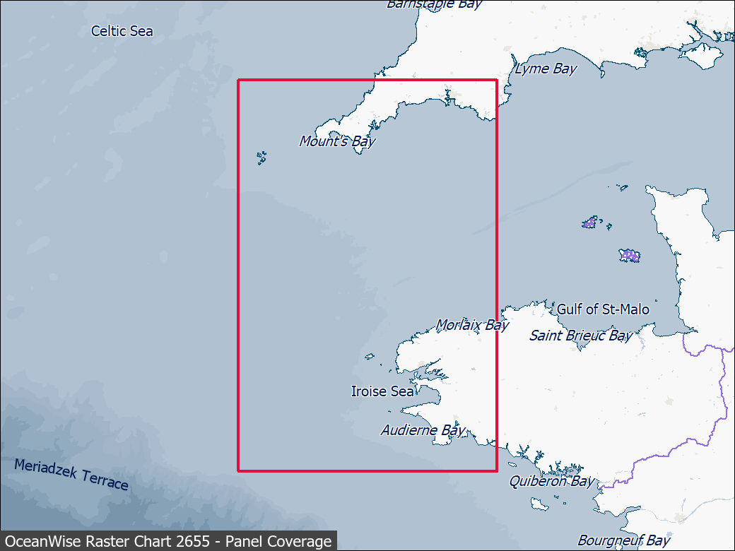 Panel coverage map for UKHO Raster Chart 2655