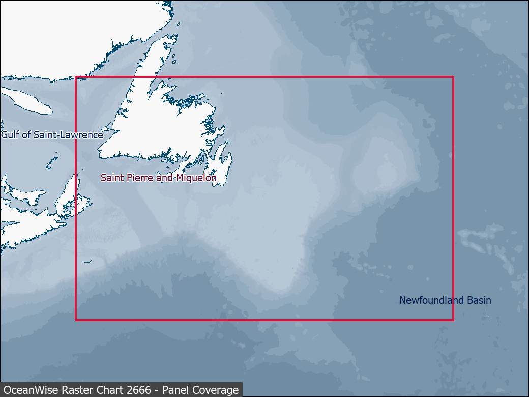 Panel coverage map for UKHO Raster Chart 2666