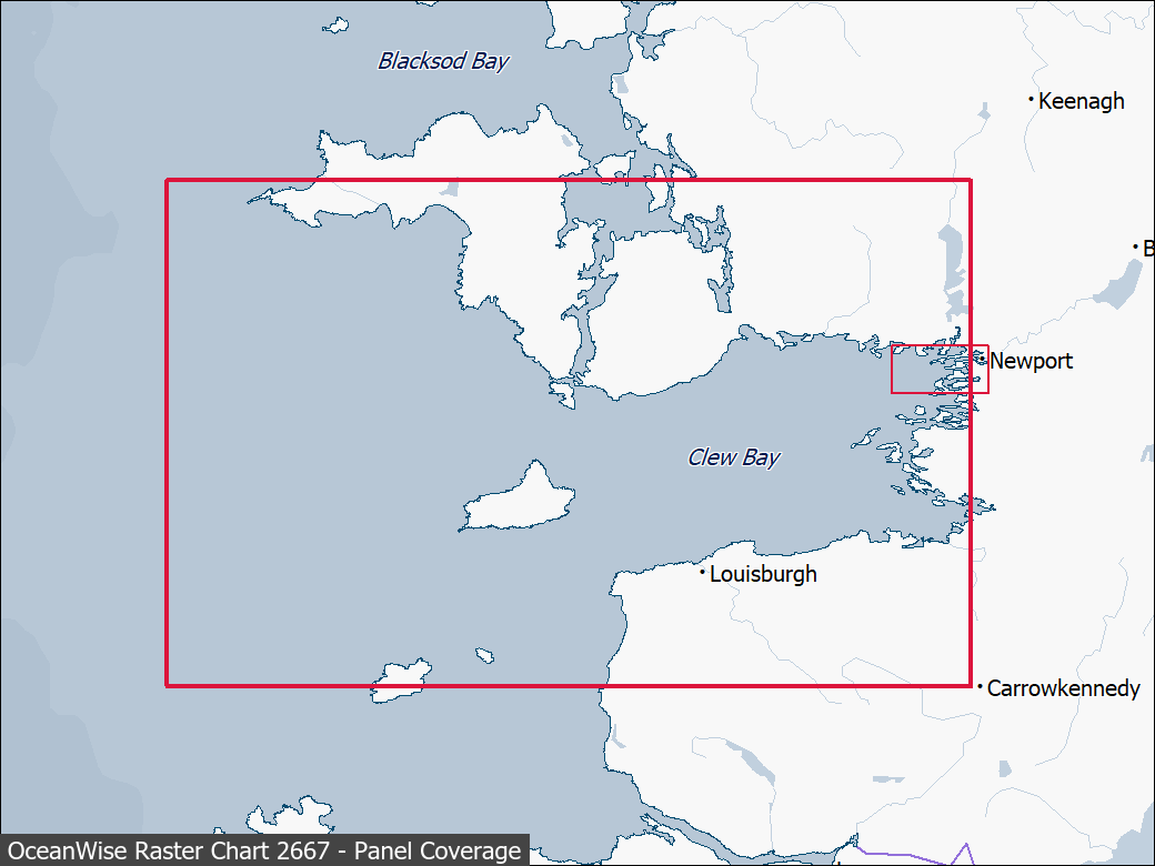 Panel coverage map for UKHO Raster Chart 2667