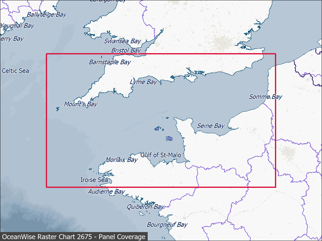 Panel coverage map for UKHO Raster Chart 2675