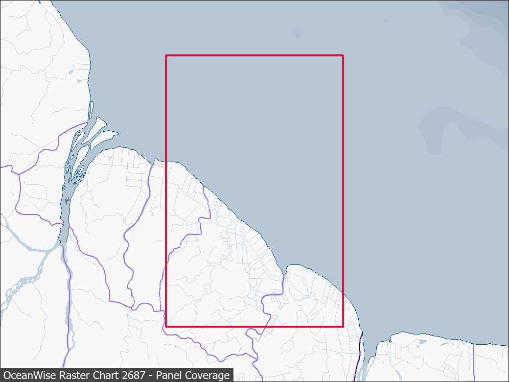 Panel coverage map for UKHO Raster Chart 2687