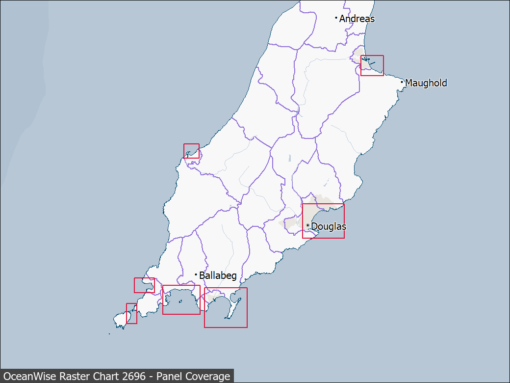 Panel coverage map for UKHO Raster Chart 2696