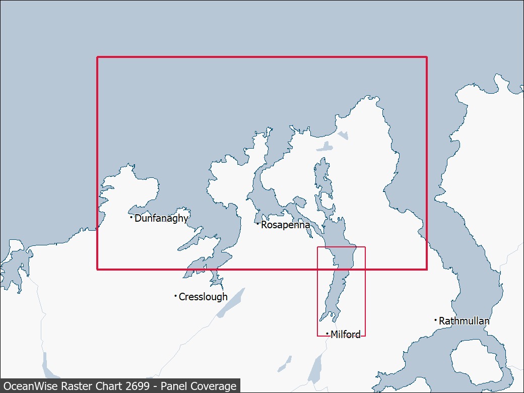 Panel coverage map for UKHO Raster Chart 2699