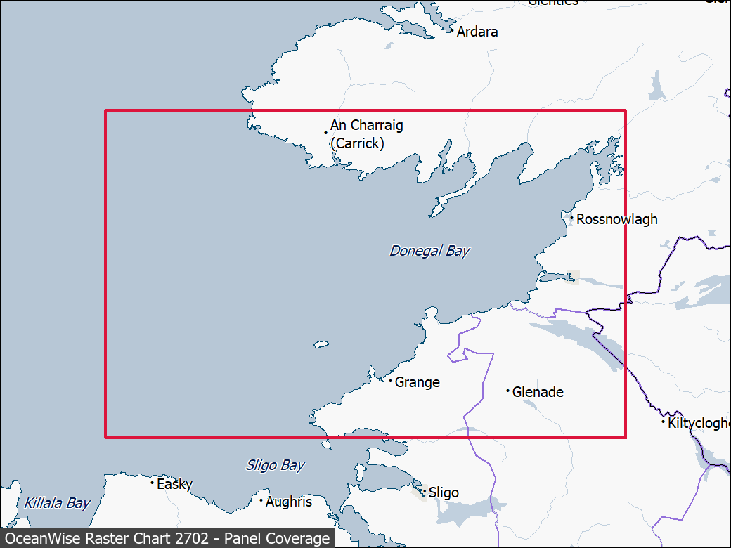 Panel coverage map for UKHO Raster Chart 2702