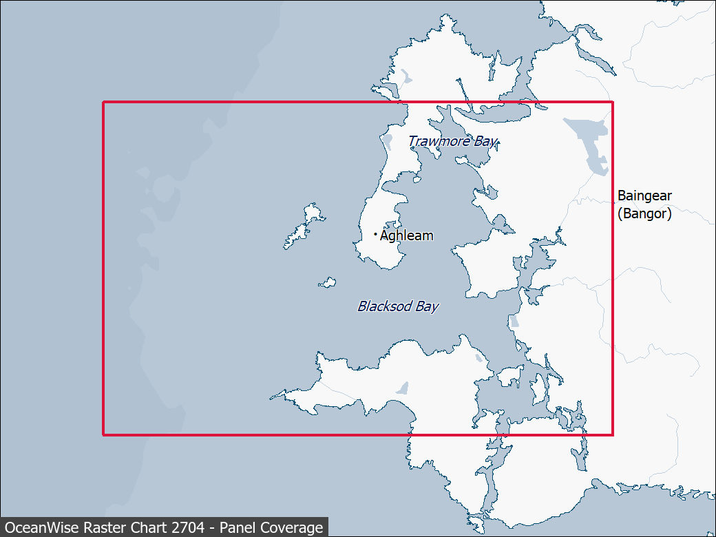 Panel coverage map for UKHO Raster Chart 2704