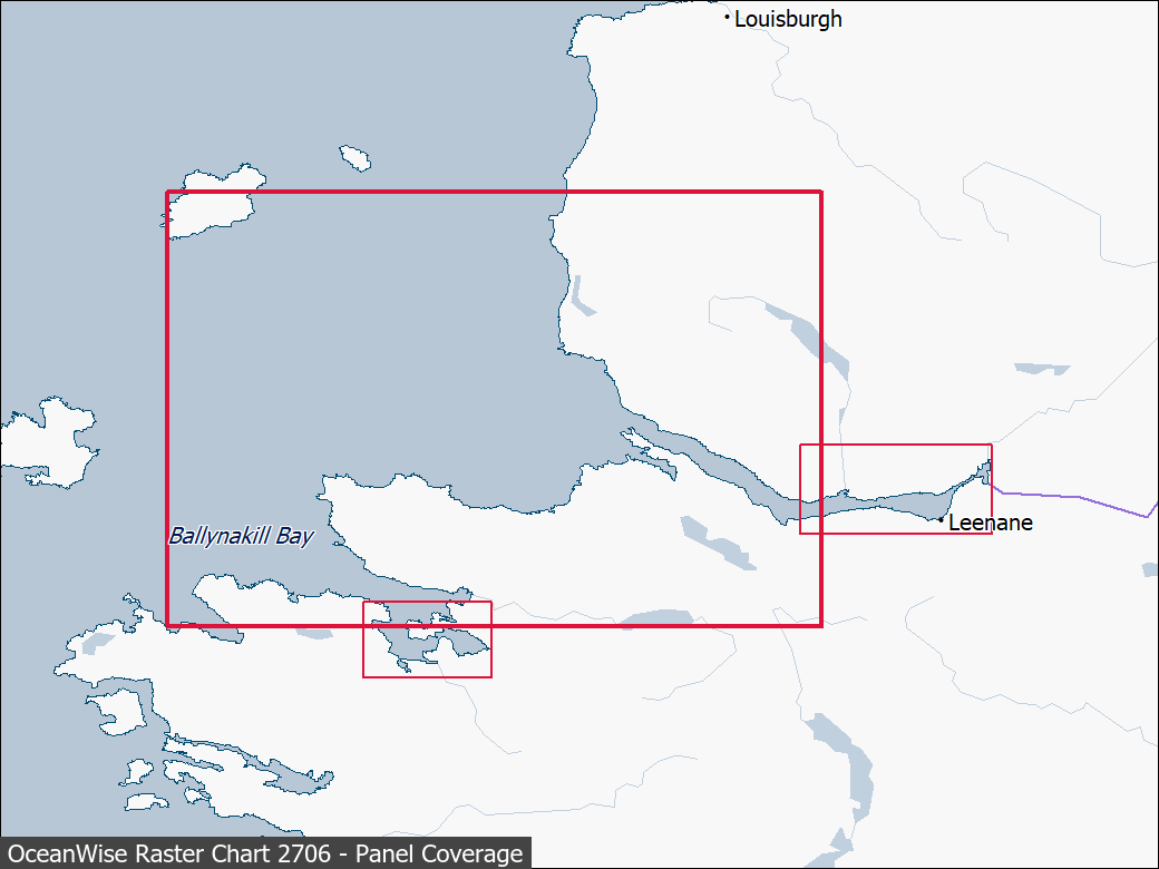 Panel coverage map for UKHO Raster Chart 2706