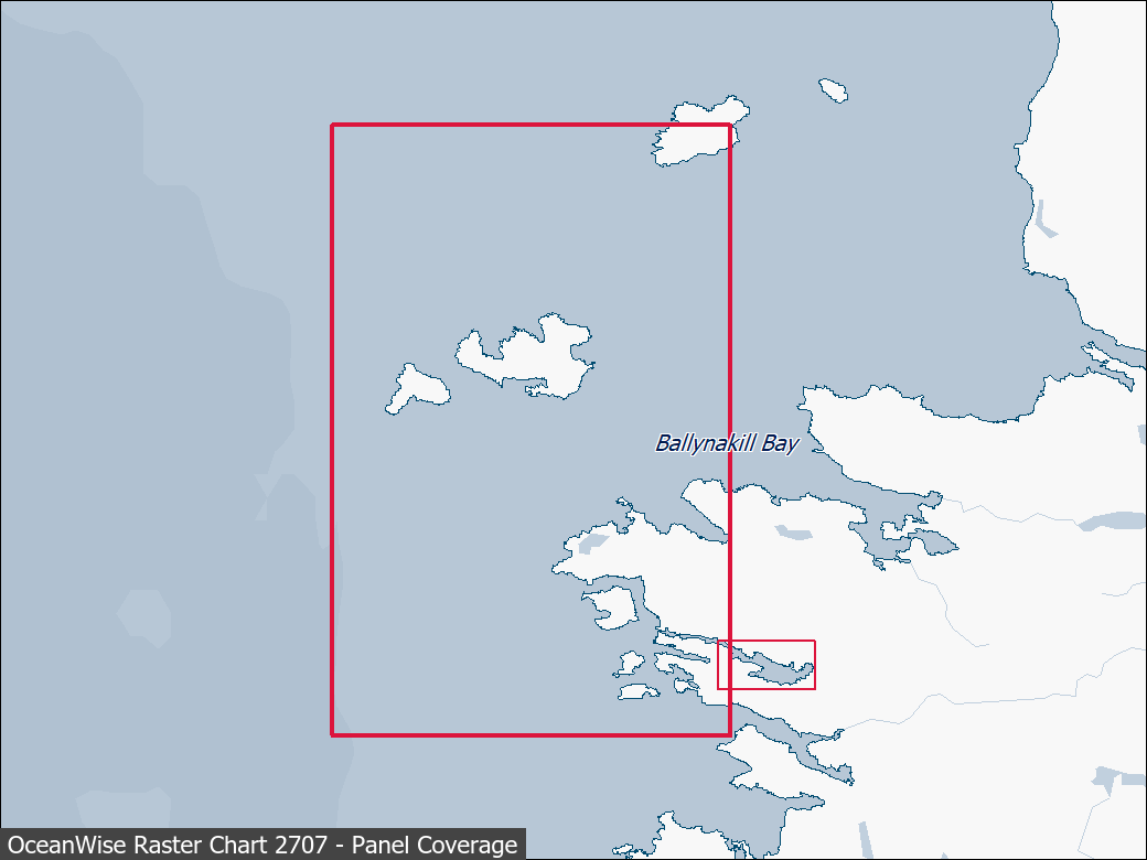 Panel coverage map for UKHO Raster Chart 2707