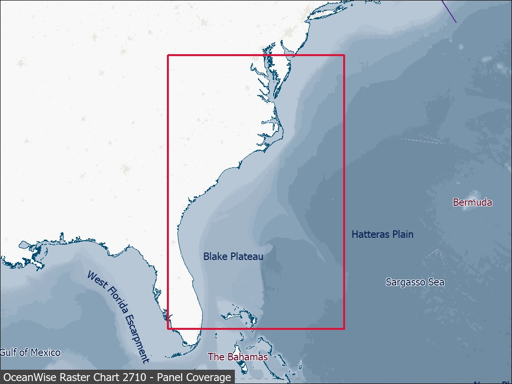 Panel coverage map for UKHO Raster Chart 2710