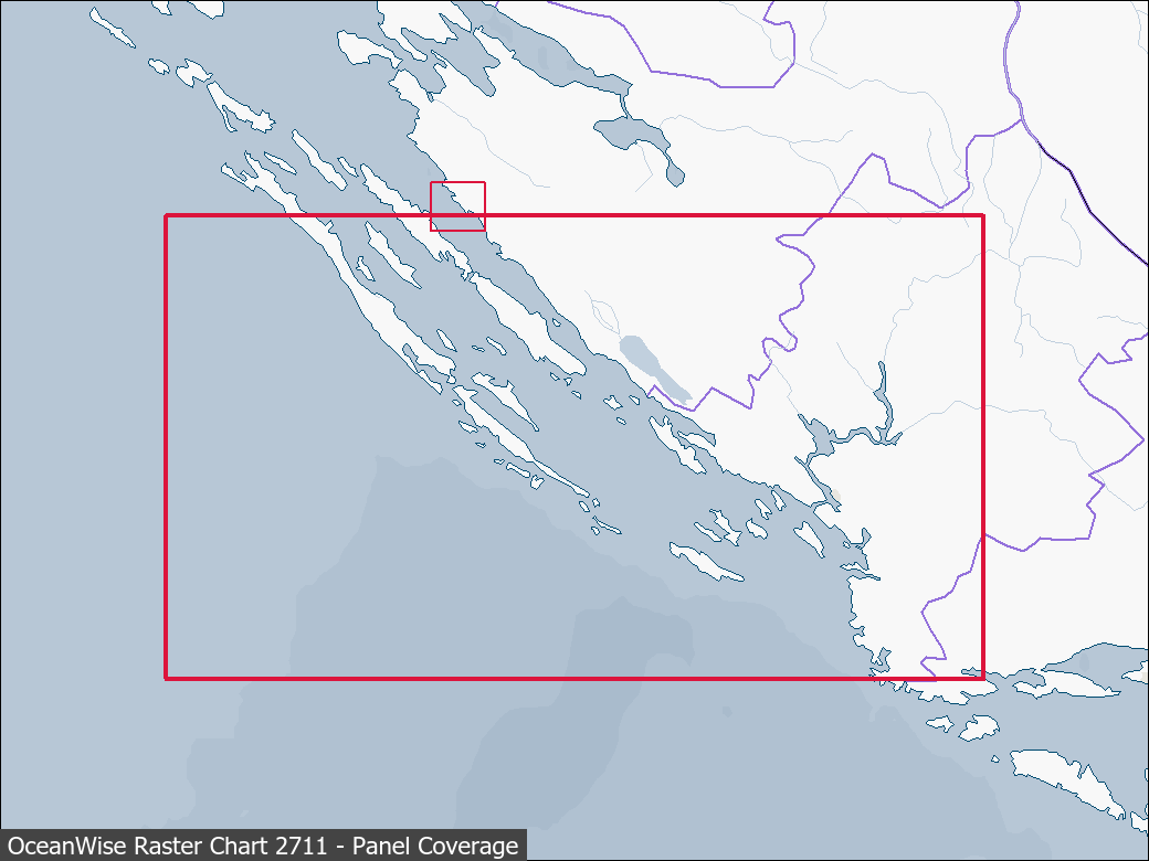 Panel coverage map for UKHO Raster Chart 2711