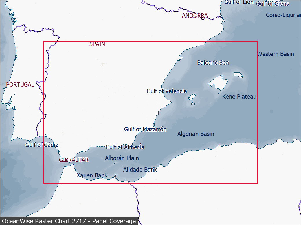 Panel coverage map for UKHO Raster Chart 2717