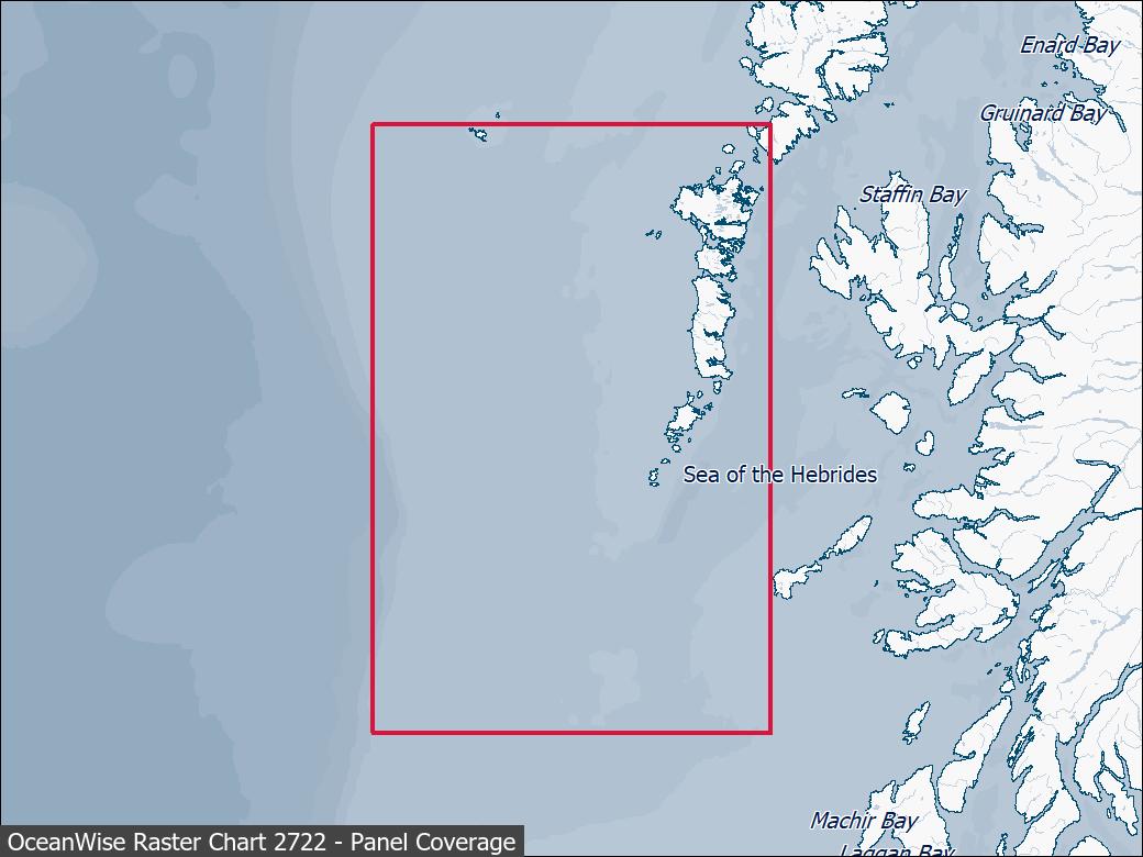 Panel coverage map for UKHO Raster Chart 2722