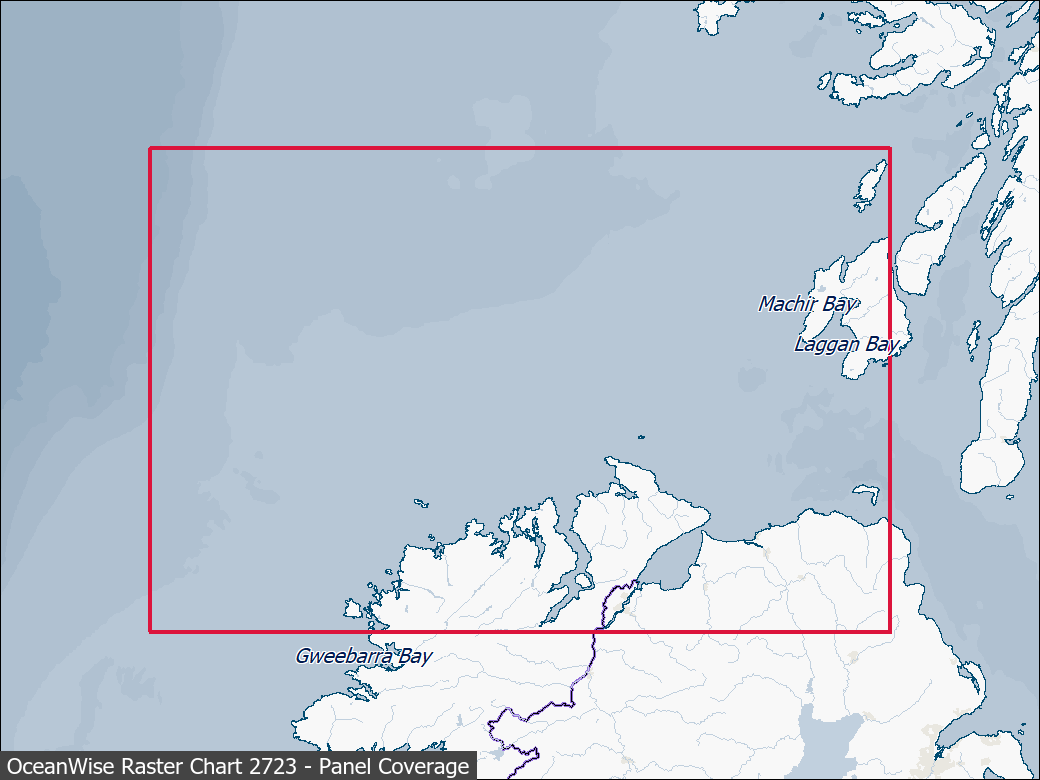 Panel coverage map for UKHO Raster Chart 2723