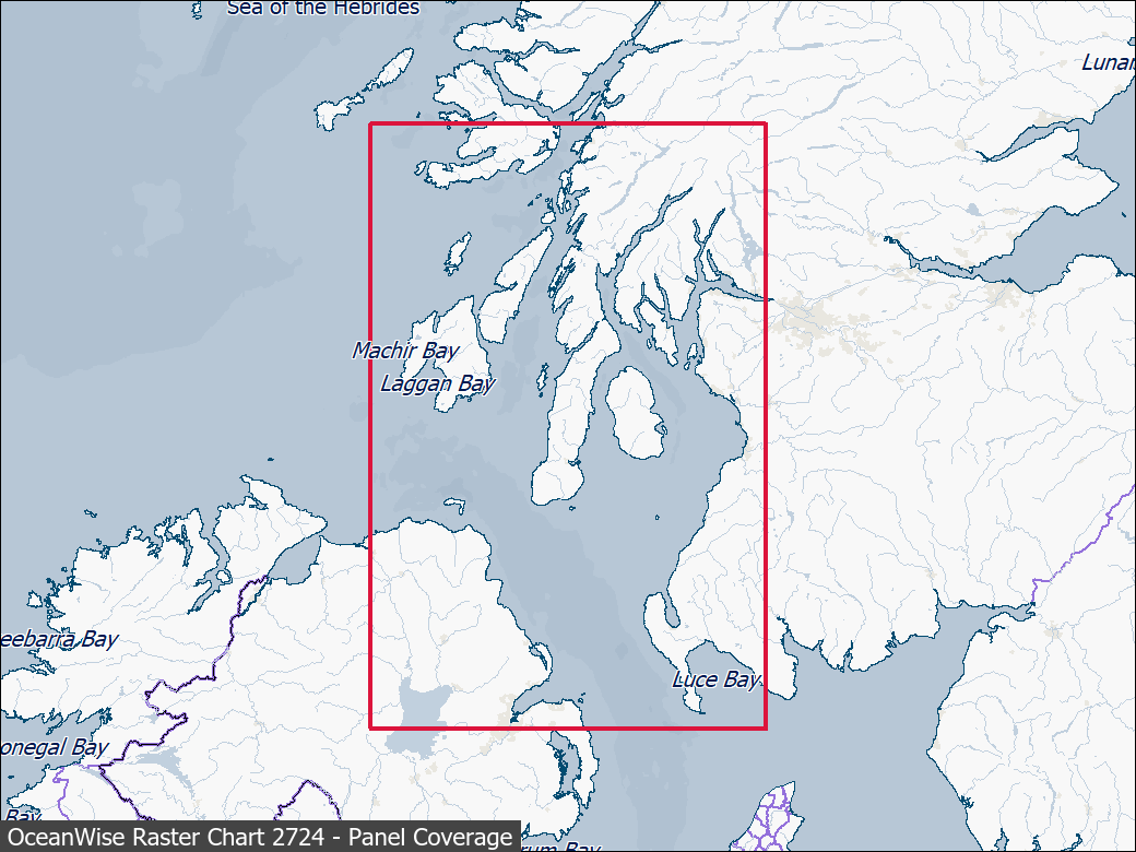 Panel coverage map for UKHO Raster Chart 2724