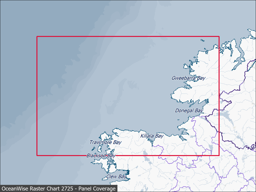 Panel coverage map for UKHO Raster Chart 2725