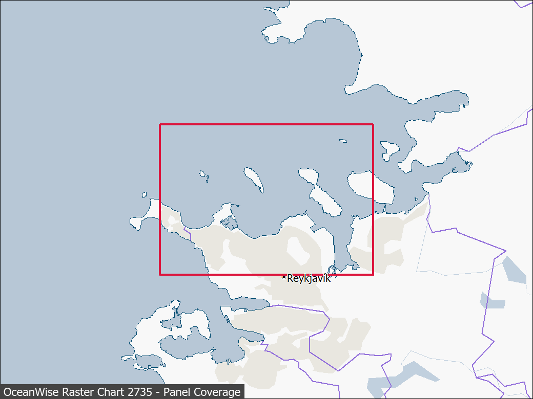 Panel coverage map for UKHO Raster Chart 2735