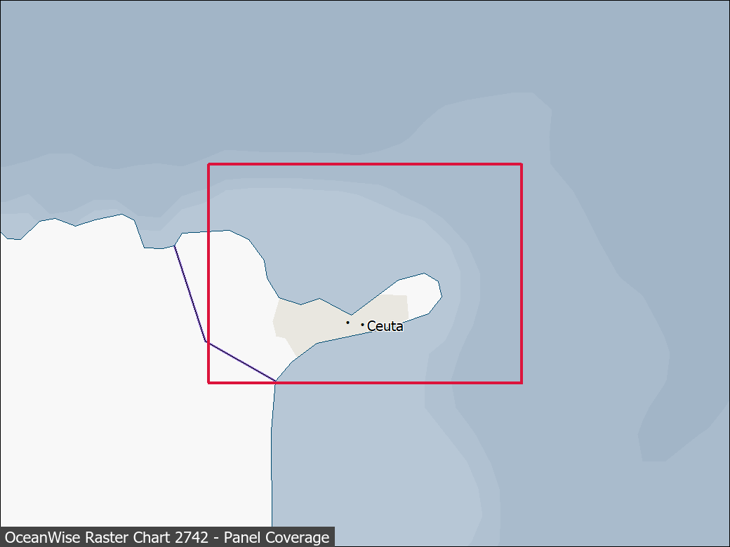 Panel coverage map for UKHO Raster Chart 2742