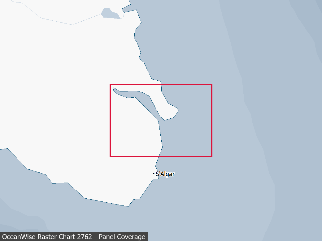 Panel coverage map for UKHO Raster Chart 2762