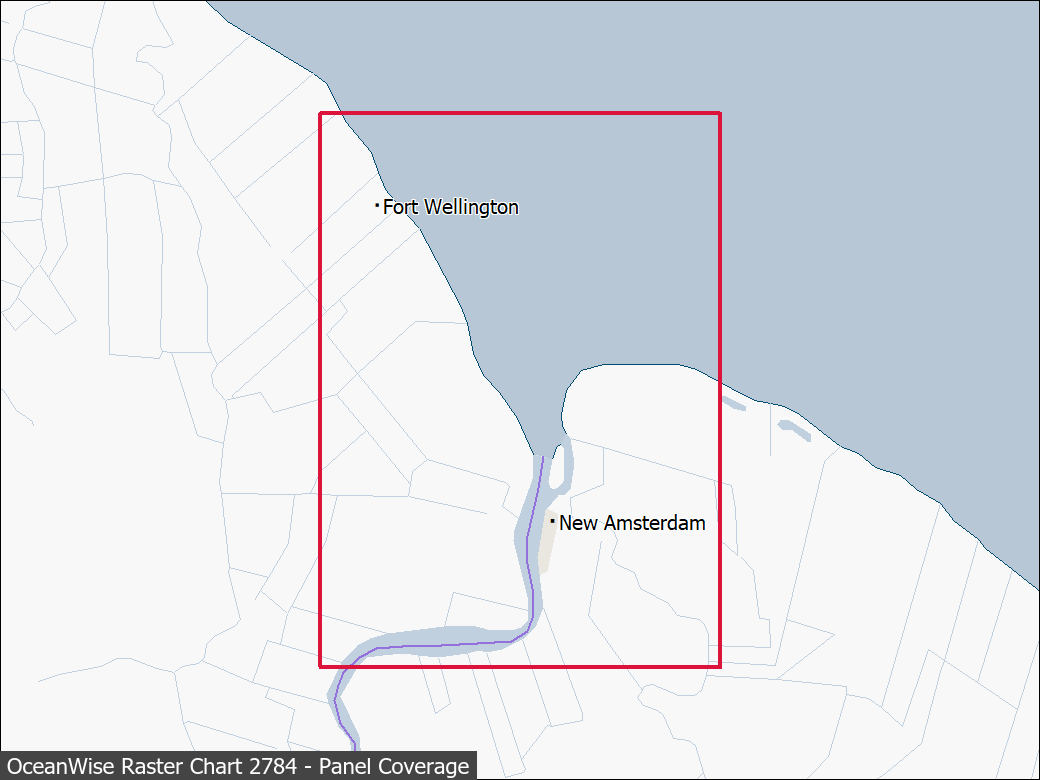 Panel coverage map for UKHO Raster Chart 2784