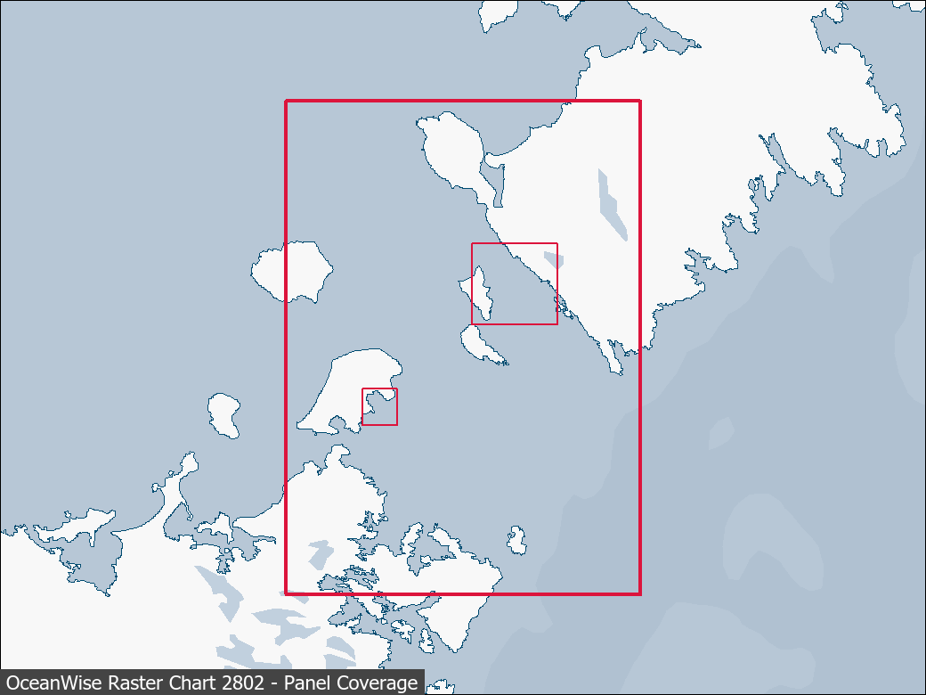 Panel coverage map for UKHO Raster Chart 2802