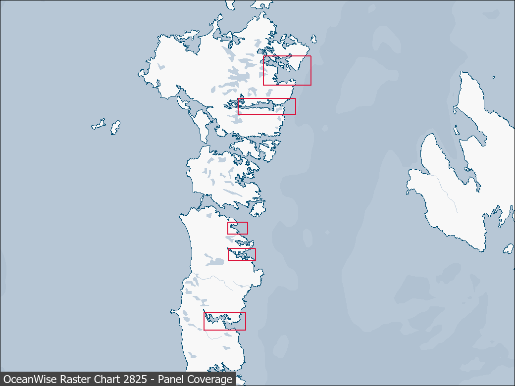 Panel coverage map for UKHO Raster Chart 2825