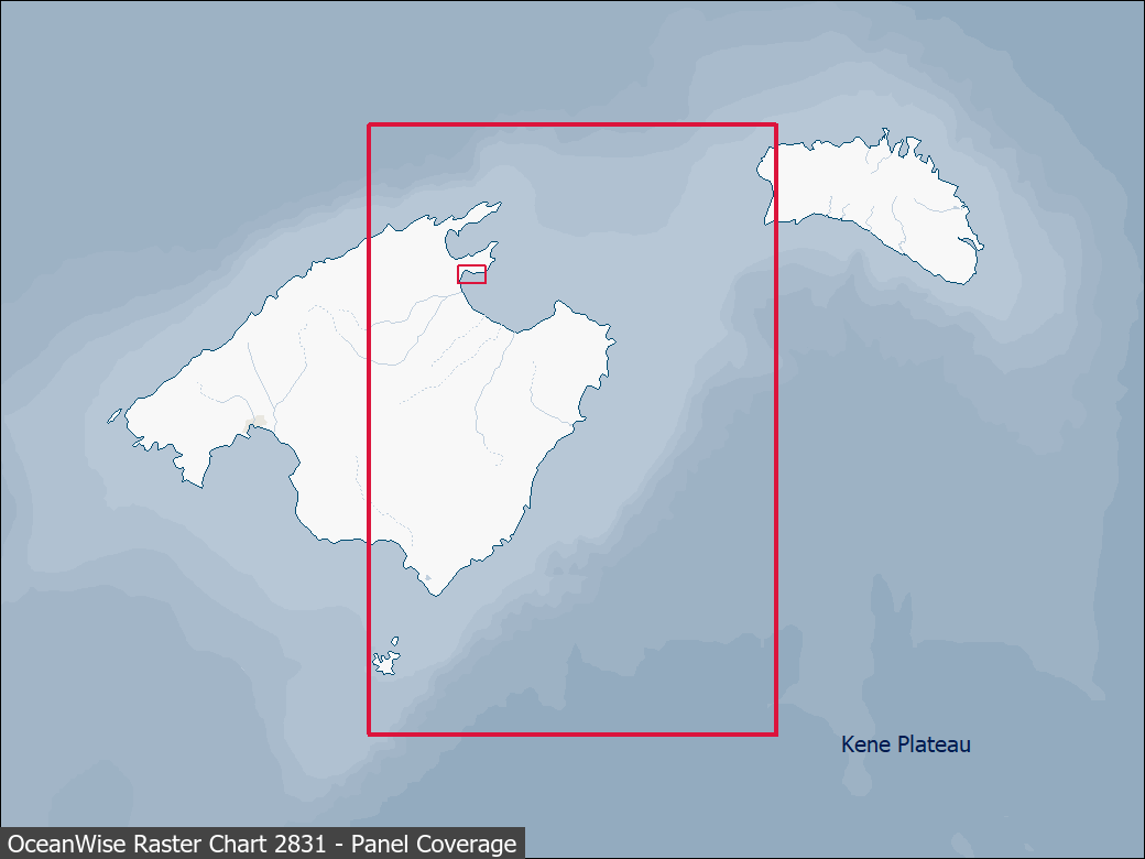 Panel coverage map for UKHO Raster Chart 2831