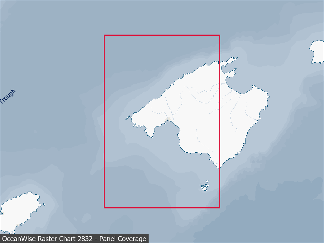 Panel coverage map for UKHO Raster Chart 2832