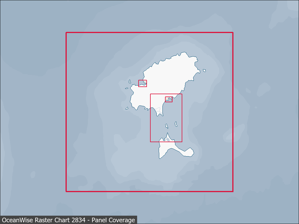 Panel coverage map for UKHO Raster Chart 2834