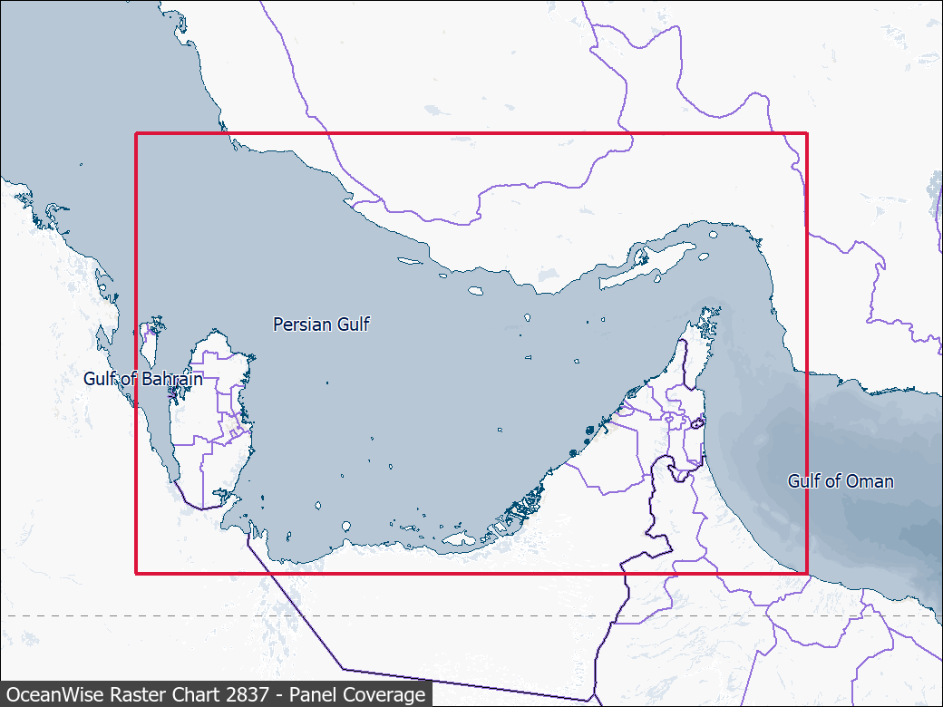 Panel coverage map for UKHO Raster Chart 2837