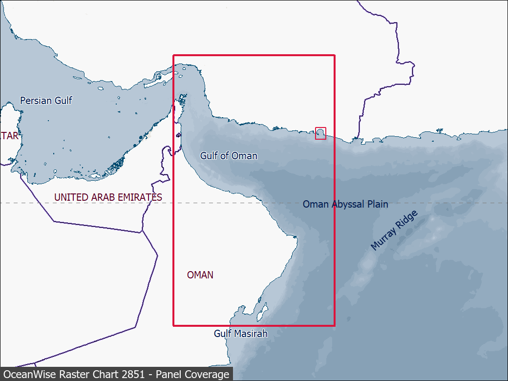 Panel coverage map for UKHO Raster Chart 2851