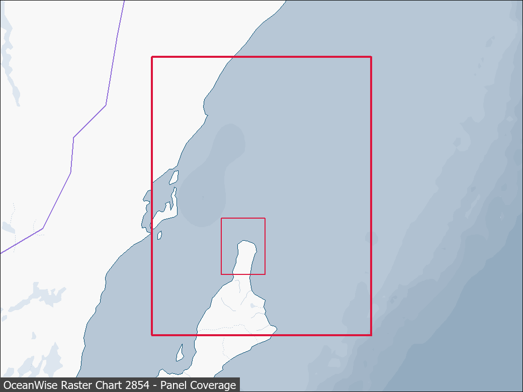 Panel coverage map for UKHO Raster Chart 2854