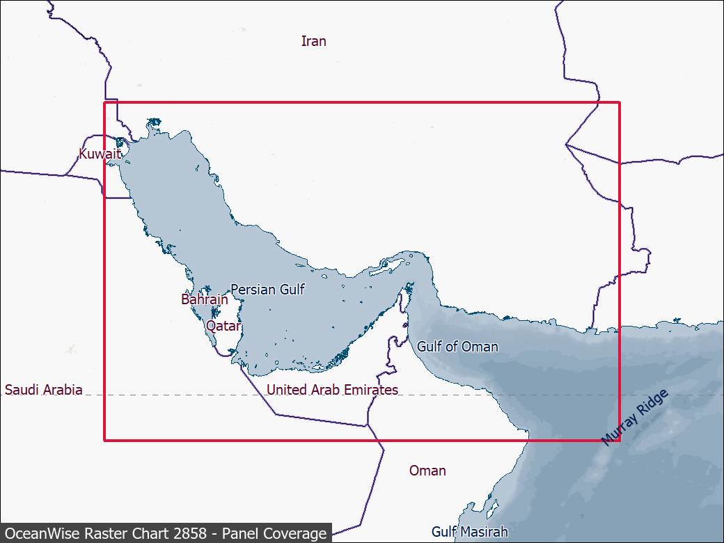 Panel coverage map for UKHO Raster Chart 2858