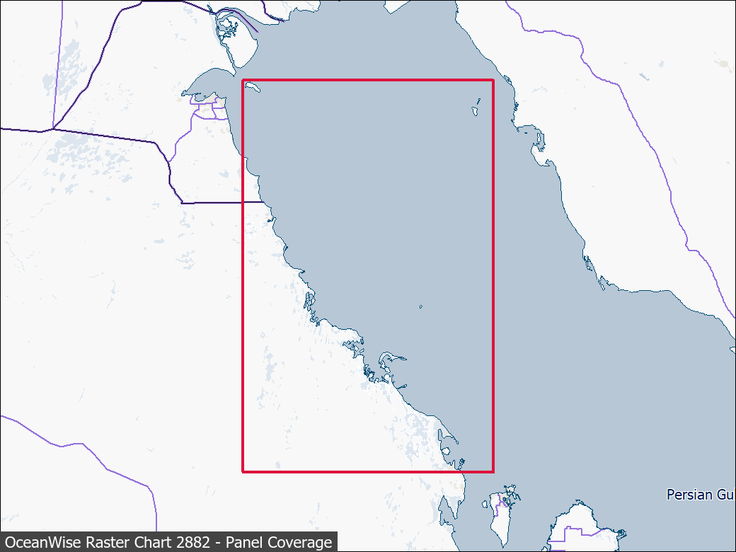 Panel coverage map for UKHO Raster Chart 2882