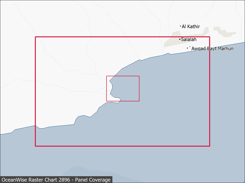 Panel coverage map for UKHO Raster Chart 2896