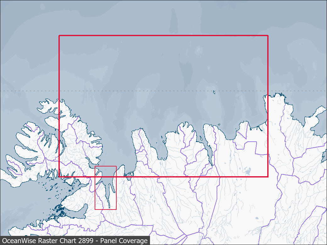 Panel coverage map for UKHO Raster Chart 2899