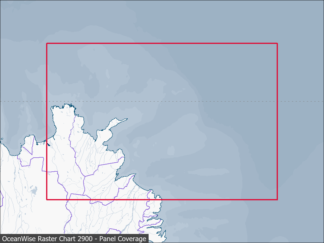 Panel coverage map for UKHO Raster Chart 2900