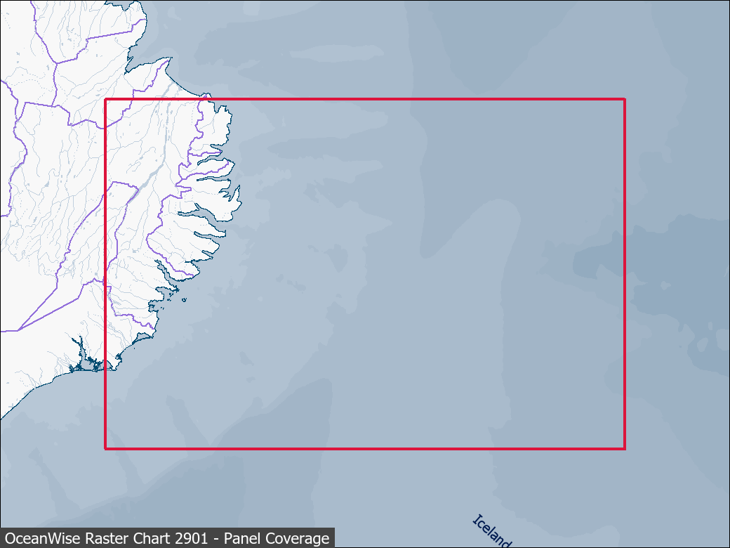 Panel coverage map for UKHO Raster Chart 2901