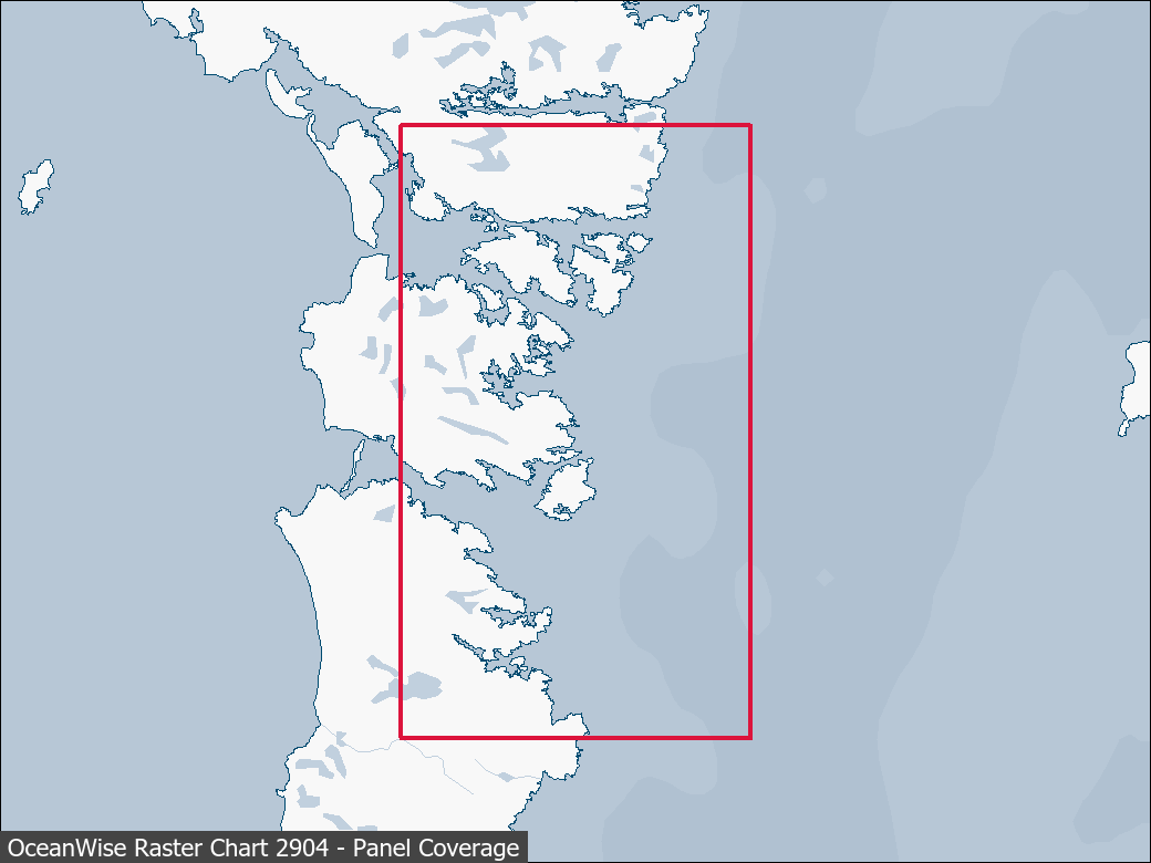 Panel coverage map for UKHO Raster Chart 2904